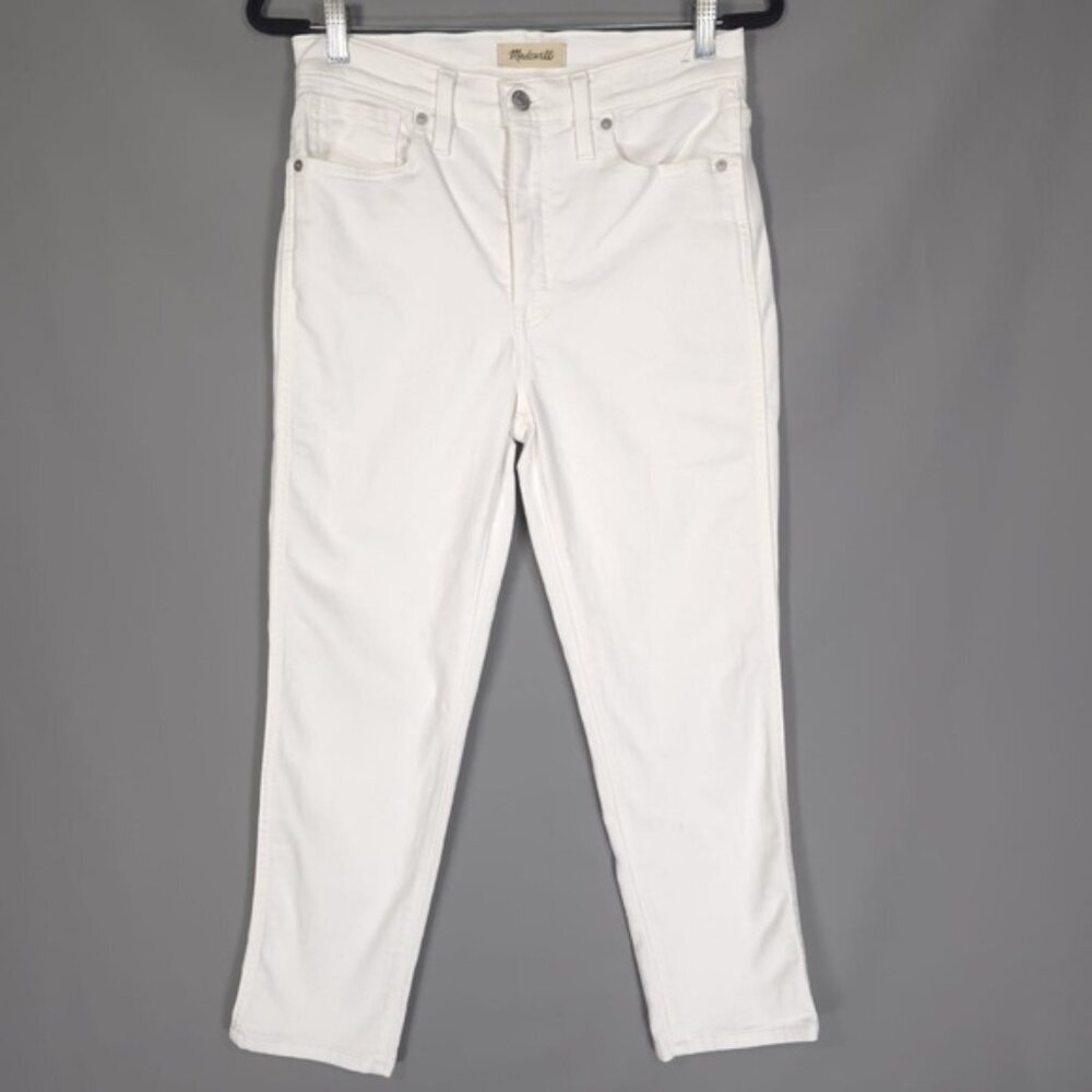 MADEWELL Women’s STOVEPIPE‎ White Jeans High Rise Crop Size 28